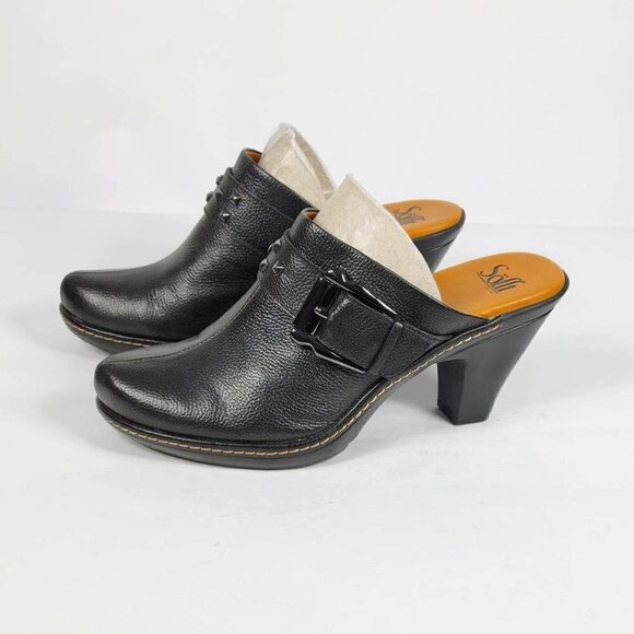Sofft Black Leather Mules # 224 Size 8.5 M - Picture 1 of 9